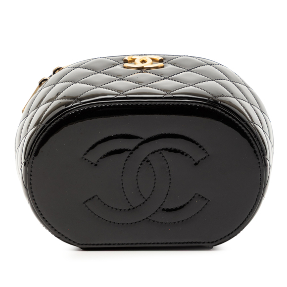 Pre-Loved Chanel Quilted Patent Afternoon Tea Vanity Case with Chain - Picture 3 of 8